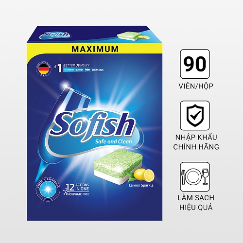 Viên rửa bát Sofish maximum 90 viên